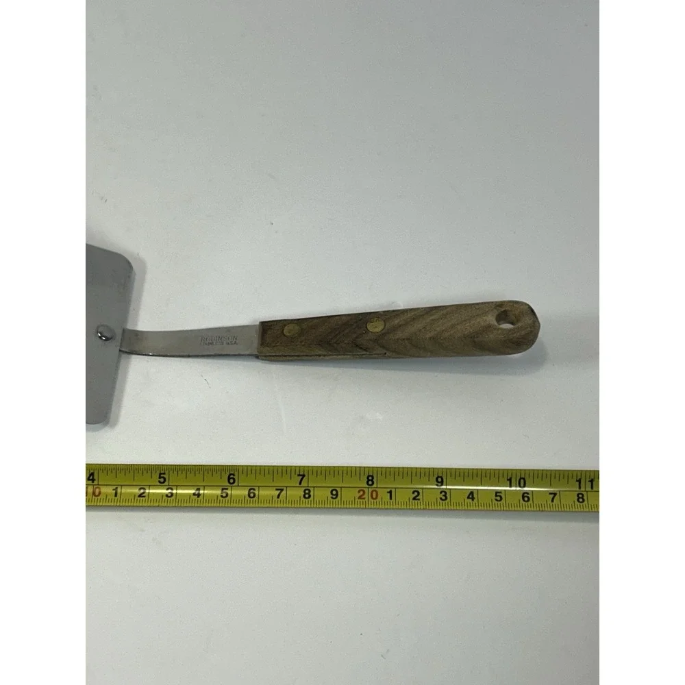 Robinson Knife Co Utensil Set Brown Wood Stainless Steel 3pc Vintage Made In USA